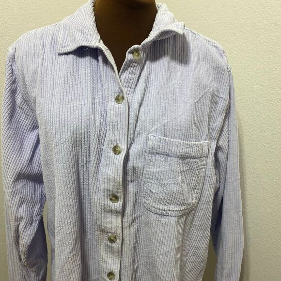 LL Bean Shirt Women's Large Corduroy Button Down Shacket - Picture 2 of 7